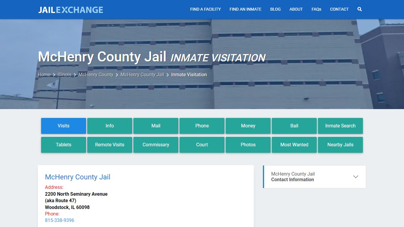 Inmate Visitation - McHenry County Jail, IL - Jail Exchange